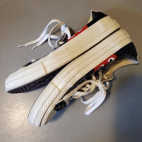 Converse x PLAY Comme des Garçons Chuck 70 Unisex Low Top Shoe Black and White - Picture 9 of 12